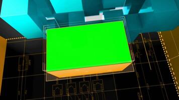 digital media bakgrund grafik med grön skärm kub animering för Nyheter sändningar, terar redigerbar krom nyckel ramar och full intro outro för politisk rubriker video