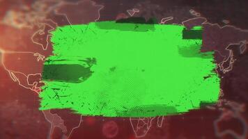spazzola ictus carta geografica svelare con grunge copertura e verde schermo modello, crimine serie movimento grafico elemento con croma chiave effetto con intro animazione video