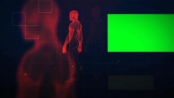 Red man chroma key animation background for visuals and motion graphics with green screen element, amazing technology news promo template with green screen effect video