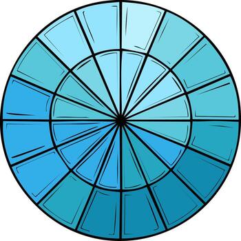 azul degradado color rueda, ilustración de un circular modelo vector