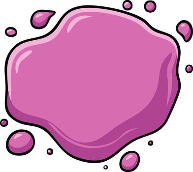 Bright Pink Liquid Splash Blob Shape with Small Droplets vector