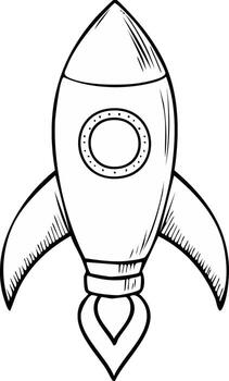 mano dibujado cohete Embarcacion ilustración para espacio exploración y lanzamiento vector