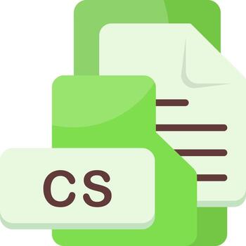 archivo cs formato carpeta icono plano estilo diseño vector