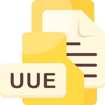 UUEFile Format Folder Icon Flat Style Design vector
