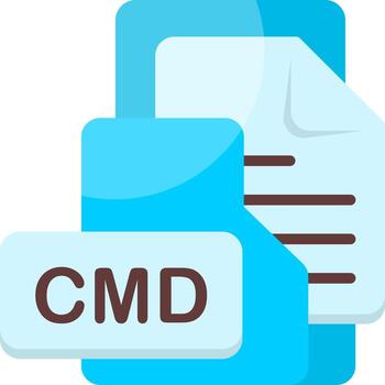 CMDFile Format Folder Icon Flat Style Design vector