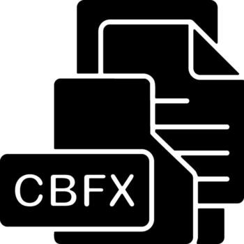 CBFXFile Format Folder Icon Solid Style Design vector