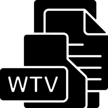 WTVFile Format Folder Icon Solid Style Design vector