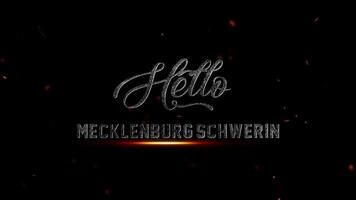 cinematográfico texto logotipo para Mecklenburg Schwerin uma à moda e cativante visual para apresentações, aberturas, e introduções dentro 4k video