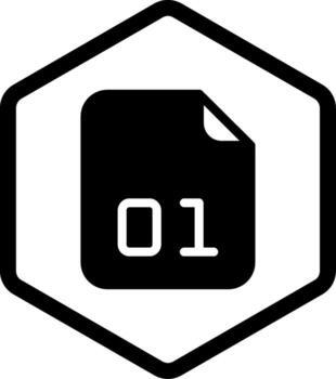 archivo binario glifo estilo icono diseño vector