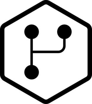 Git Branch Glyph Style Icon Design vector