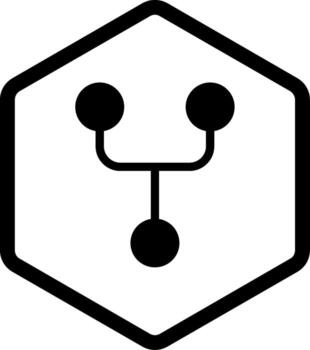 Git Fork Glyph Style Icon Design vector