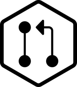 Pull Request Glyph Style Icon Design vector