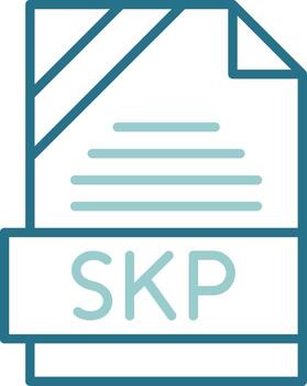 SKP Format Outline Two Color Icon vector
