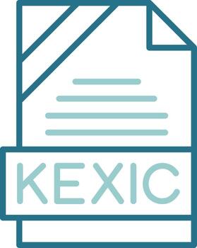 kéxico formato contorno dos color icono vector