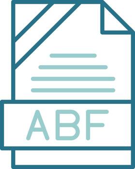 ABF Format Outline Two Color Icon vector