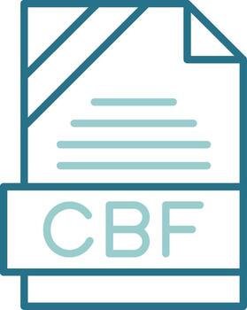 CBF Format Outline Two Color Icon vector