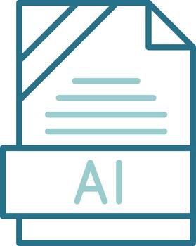 AI Format Outline Two Color Icon vector