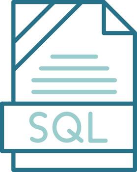 SQL Format Outline Two Color Icon vector