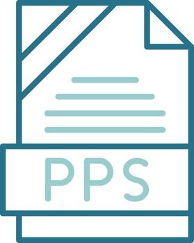 PPS Format Outline Two Color Icon vector
