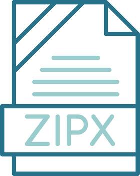 ZIPX Format Outline Two Color Icon vector
