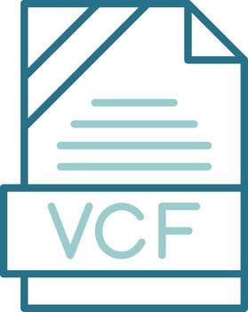 VCF Format Outline Two Color Icon vector