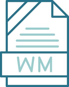 WM Format Outline Two Color Icon vector