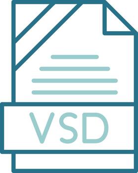 VSD Format Outline Two Color Icon vector