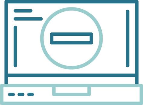 Remove Laptop Interface Outline Two Color Icon vector