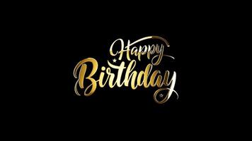 An elegant 57th Happy Birthday greeting rendered in a luxurious golden script with a 3D metallic effect on a black background video