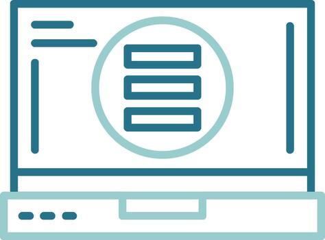 Hamburger menu Laptop Interface Outline Two Color Icon vector