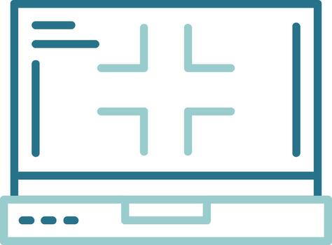 Exit full screen Laptop Interface Outline Two Color Icon vector