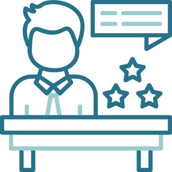 Interviewer Outline Two Color Icon vector