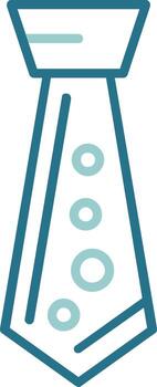 Tie Outline Two Color Icon vector