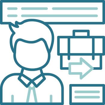 Exit Interview Outline Two Color Icon vector