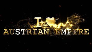 gyllene animerad text och hjärta, symboliserar djup historisk vördnad, förbättrad förbi dynamisk ljus partiklar på en mörk bakgrund video