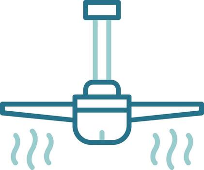 Ceiling fanOutline Minimal Two Color Icon vector