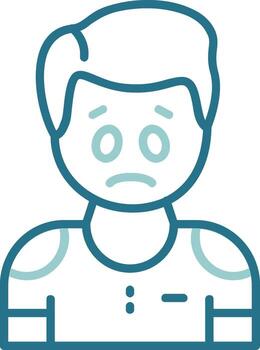 Overwhelm Emotion Outline Two Color Icon vector