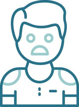 vejación emoción contorno dos color icono vector