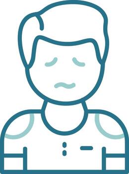 Trepidation Emotion Outline Two Color Icon vector