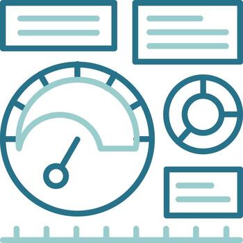 KPI Circle Outline Two Color Icon vector