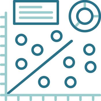 Scatter plot Circle Outline Two Color Icon vector