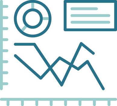 línea gráfico circulo contorno dos color icono vector