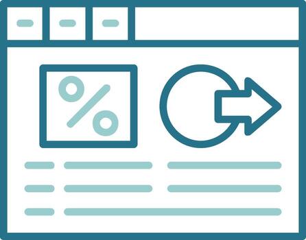Bounce rate Circle Outline Two Color Icon vector