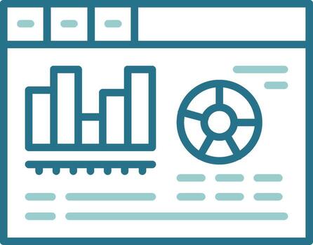 Mobile app analytics Circle Outline Two Color Icon vector