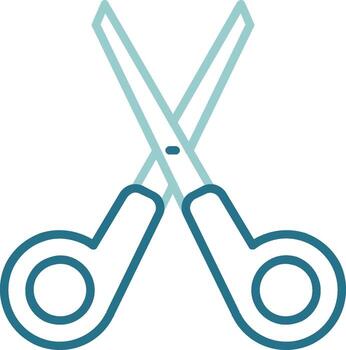 Scissors Outline Two Color Icon vector