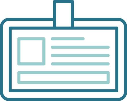 Identification card Outline Two Color Icon vector