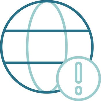 Internet Error Notification Outline Two Color Icon vector