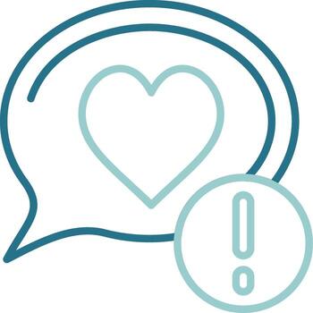 Heart Notification Outline Two Color Icon vector