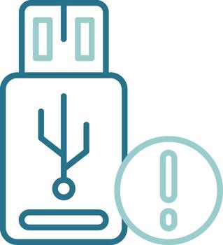 USB Notification Outline Two Color Icon vector