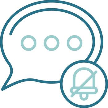 Silent mode Notification Outline Two Color Icon vector